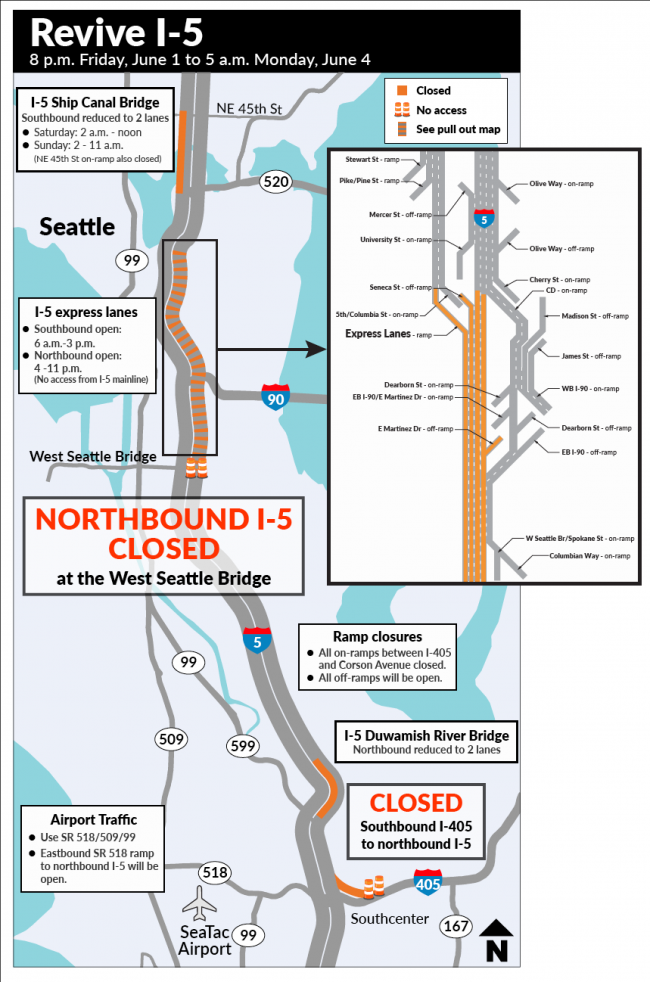 Leave early! All northbound lanes of I5 to be closed this weekend